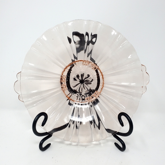 VTG Anchor Hocking Old Cafe Pink Depression Glass Mint Dish - Picture 1 of 3